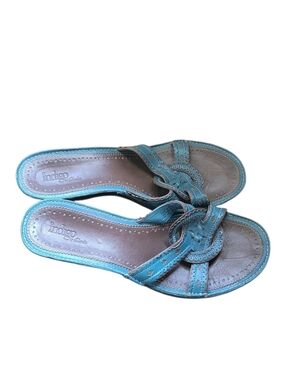 CLARKS Indigo Wedge Peather Sandals 8M